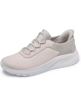Women's Off White Closed Toe Flat Squad Chaos Athletic Mesh Walking Sneaker